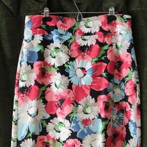 Talbots Vibrant Color Floral Pencil Skirt - Lightweight Fabrication - Size 10